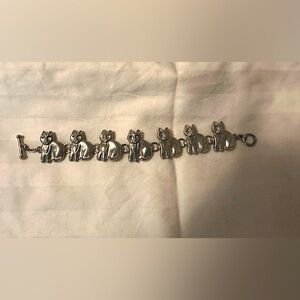 Vintage Pewter Cat Bracelet signed by Maurice Milleur.